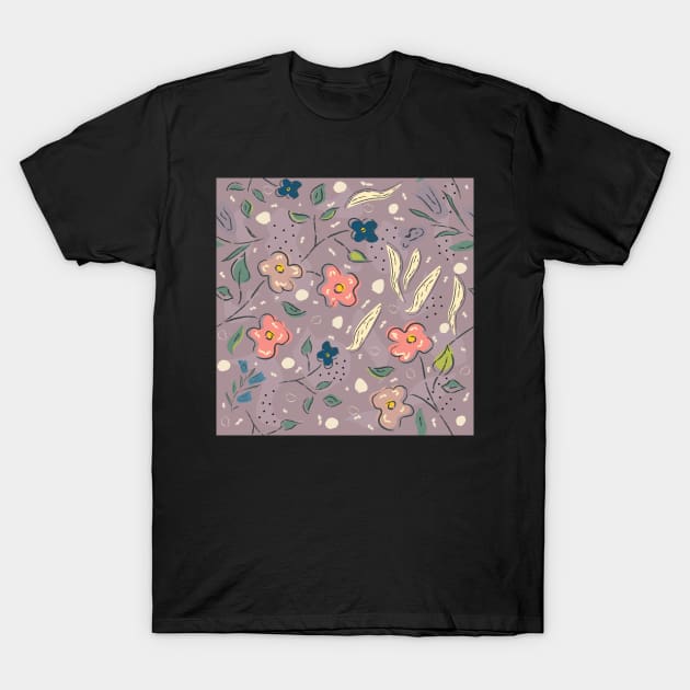 Floral Pattern T-Shirt by Kristina Stellar Scandinavian Land